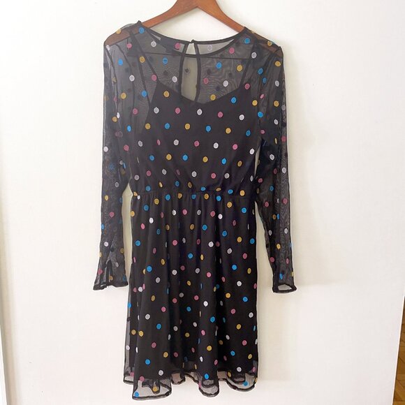 Modcloth Dazzle Do It Dotted Cotton Dress, Size Large - Picture 3 of 5